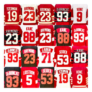 Maillot de hockey sur glace cousu pas cher 9 Howe 13 Datsyuk 19 Yzerman 23 Raymond 53 Seider 71 Larkin 88 <span class=keywords><strong>Kane</strong></span> 91 Fedorov 93 DeBrincat - Product Image 1