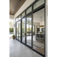 Porte coulissante en aluminium à rupture de pont thermique pour maison résidentielle et commerce, porte patio en verre robuste