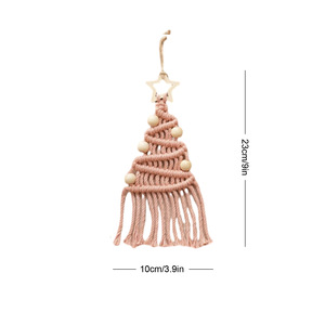 Boho Woven Handmade Macrame Cotton Rope <b>Wall</b> Hangings <b>Christmas</b> <b>Tree</b> Shape Home Decorations - Product Image 6