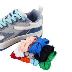 Lacets plats creux double couche en polyester 8MM personnalisés et colorés - Lacets pour baskets, chaussures en toile, skateboard, décontractées, vente en gros - Product Image 1