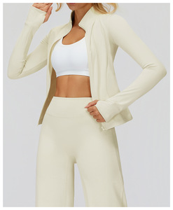 <span class=keywords><strong>Veste</strong></span> d'entraînement pour <span class=keywords><strong>femme</strong></span> <span class=keywords><strong>veste</strong></span> de yoga zippée légère recadrée athlétique coupe ajustée hauts de gymnastique <span class=keywords><strong>veste</strong></span> de sport - Product Image 4