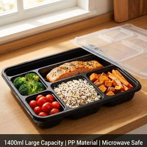 Excelente Diseño, Contenedor de Alimentos Desechable de Plástico PP con 6 Compartimentos, para Llevar - Product Image 1