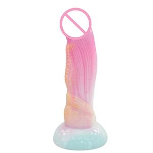 Benutzer definierte Erwachsene realistische Silikon Dildo weichen künstlichen <span class=keywords><strong>Penis</strong></span> bunte Mischfarbe für Frauen - Product Image 4