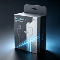 Kotak Kertas Lipat Cetak dengan Lubang Gantungan Khusus untuk Kemasan Charger, Kabel Data, dan Earphone