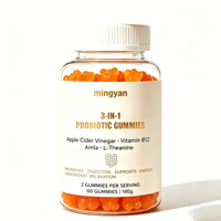 Gummies probiotiques au vinaigre de cidre de pomme avec vitamine B12, Amla et L-Théanine pour la digestion et la réduction du stress corporel