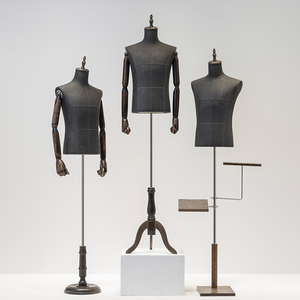 Costume magasin de vêtements Mannequin Rack noir modèle masculin demi-support de corps hommes costume présentoir avec pantalon rack et <span class=keywords><strong>porte</strong></span>-chaussures - Product Image 2