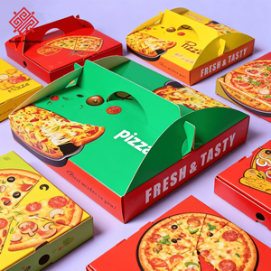 Baoren กล่องพิซซ่าพับได้8-12 ", กล่องใส่พิซซ่าพร้อมกล่องสีแบบกำหนดเองเป็นมิตรกับสิ่งแวดล้อมกล่องใช้แล้วทิ้งสำหรับอาหารเด็กและเคี้ยวหมากฝรั่ง - Product Image 5