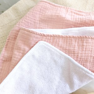 1 takım organik pamuk Muslin Muslin kumaş için kundak battaniyesi katı Jersey 100% örme bebek battaniye yenidoğan erkek kız çabuk kuru - Product Image 5