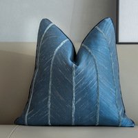 Housse de coussin moderne de luxe léger avec passepoil, taie d'oreiller jacquard géométrique, coussin décoratif pour hôtel, canapé et salon