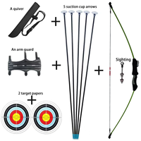 Arc à poulies droit Phantom vert 20 lb et ensemble de flèches à ventouse avec viseurs pour enfants, jouets d'entraînement au tir pour débutants