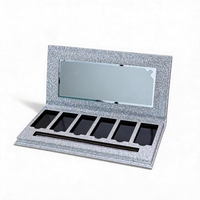 Boîte de palette d'ombres à paupières pliable de luxe personnalisée en carton, papier texturé nacré givré, emballage cosmétique pour blush, anticernes et maquillage
