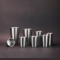 Gobelet isotherme en acier inoxydable 304 à paroi simple, empilable, 400 ml, avec logo personnalisé, pour bar et bière, vente en gros