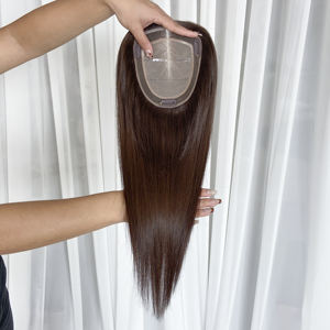 Nouvelle conception 2026, cheveux naturels bruns européens lisses, dentelle HD, cheveux vierges Remy, topper pour cheveux, petits nœuds, densité 130%, pour femmes - Product Image 1