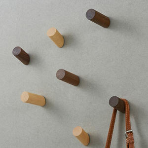 Solid Wood <b>Adhesive</b> Wall <b>Hook</b> for Living Room Bedroom Door Modern Rectangle Design Durable & Space-Saving Customizable Color - Product Image 2