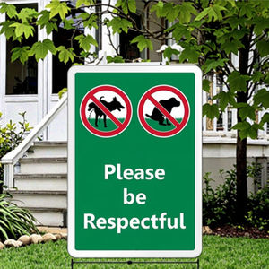 Nessun cane che fa la cacca o fa pipì-si prega di essere rispettosi e pulire dopo il vostro animale domestico, avviso di alluminio durevole per i prati - Product Image 6