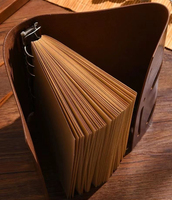 Carnet rétro européen nautique A5 en cuir PU, agenda à feuilles mobiles, cadeau promotionnel, papier kraft vintage, carnet de dessin, journal, ajouter un logo