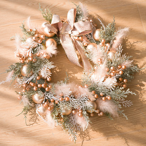 Southpeak Luxury Eco-Friendly Artificial PVC Wreath with Christmas Balls Feathers Bow for Home Front <b>Door</b> Holiday Decor - Product Image 4