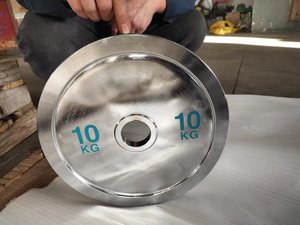 Placas de barra de levantamiento de pesas y powerlifting de acero completo Proceso de espejo de galvanoplastia de 4 capas Placa de peso de acero de goma duradera - Product Image 3