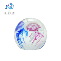 Boule de verre massif de Murano soufflée à la main Art lumineux méduse presse-papiers ornements décoration de la maison