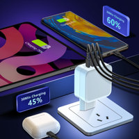 Chargeur USB C GaN Tech 100W 3 ports (2C+1A) PD 3.0 QC 4.0 Adaptateur de chargeur mural rapide avec prise US/EU/UK pour MacBook Pro Tablette