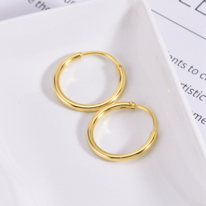 Boucles d'oreilles en acier inoxydable plaqué or chinois pour femmes, accessoires de bijoux les <span class=keywords><strong>moins</strong></span> chers, simples et modernes, vente en gros - Product Image 6