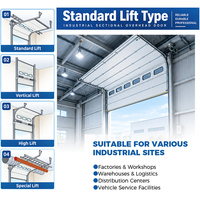 Porte de garage industrielle moderne avec ouverture sectionnelle ascendante, panneaux isolés et largeur, hauteur et style de surface personnalisables