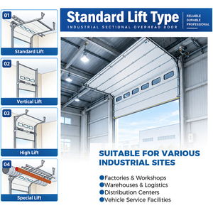 <span class=keywords><strong>Porte</strong></span> de <span class=keywords><strong>garage</strong></span> industrielle moderne avec ouverture <span class=keywords><strong>sectionnelle</strong></span> ascendante, panneaux isolés et largeur, <span class=keywords><strong>hauteur</strong></span> et style de surface personnalisables - Product Image 4