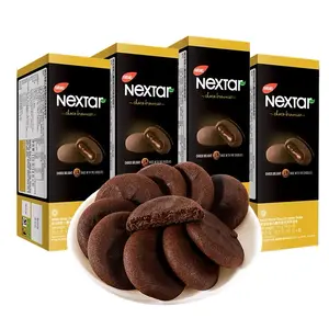 无麸质低碳水化合物巧克力三明治饼干批发布朗尼饼干圆形异国零食盒装