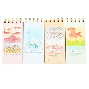 New Oil Painting Landscape Blank Core Coil Creative Mini Pocket Notebook 200 Pages