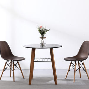 Nordic <b>Solid</b> <b>Wood</b> <b>Round</b> <b>Dining</b> <b>Table</b> Black And White Stable Combination For <b>Dining</b> Room - Product Image 1