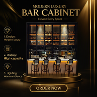 Meuble bar sur mesure super luxueux en bois, comptoir à vin haut de gamme, vitrines pour boîte de nuit, magasin de vin, pub, restaurant musical