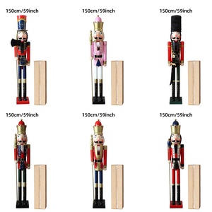 Spot Grand <span class=keywords><strong>Casse</strong></span>-<span class=keywords><strong>Noisette</strong></span> <span class=keywords><strong>En</strong></span> <span class=keywords><strong>Bois</strong></span> Soldat Marionnette 150CM Usine Écologique Décoration De Noël Hôtel Artisanat Ornements Traditionnel - Product Image 5