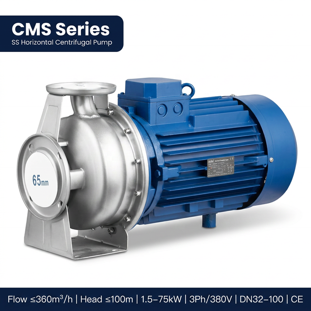 High Head Stainless Steel Centrifugal Pump 100m | CMS 380V 50Hz 1.5-75kW 200m³/h | CE ROHS OEM China