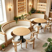 Ensemble de meubles de restaurant et d'hôtel modernes sur mesure en bois massif, banquette de café commerciale, table et chaises