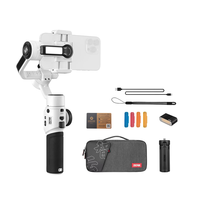 3-Axis Smartphone Gimbal with AI Tracking, ZHIYUN SMOOTH 5S AI 625g Lightweight Stabilizer for IPhone/Samsung/Xiaomi