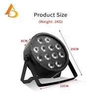 AICPOSE Mini projecteur PAR 12x12W à prix raisonnable, contrôle DMX 512, LED RGBW, projecteur PAR plat pour scène