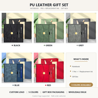 Ensemble cadeau de bloc-notes et stylo en cuir PU 8 couleurs, stylo en métal avec logo personnalisé, ensemble cadeau d'entreprise, vente en gros, bureau