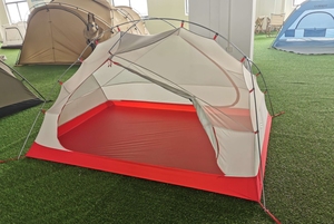 Kompas luar ruangan 2 orang tenda aluminium mendaki nilon Ultralight 20d Ripstop ringan gunung dengan jejak kaki - Product Image 6