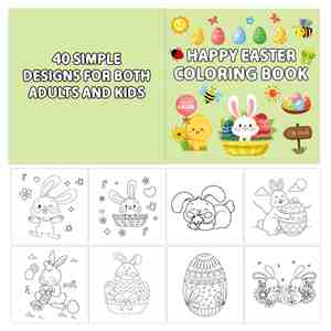 Libro para Colorear de Pascua de 40 Páginas con Diseños Audaces y Sencillos para Adultos, Adolescentes y Niños - Product Image 3