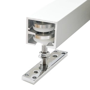 Rails de porte et de fenêtre avec roulettes universelles en acier inoxydable brossé pour application en cuisine - Product Image 1