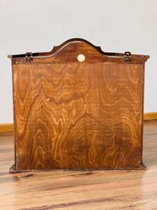 Armadietto Medico Incassato in Legno, Mobile da Bagno Rustico, Cassettiera Antica da Farmacia con Finestra in Vetro, Vetrina in Legno Antico - Product Image 5