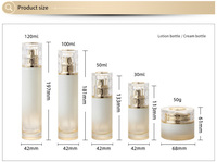 En stock – Ensemble d'émulsions aqueuses 120 ml – Flacon en verre à fond épais pour emballage cosmétique de crèmes et de soins du visage