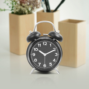 Thiết Kế Lạ Mắt Twin Bell Đồng Hồ Báo Thức Tùy Chỉnh Đồng Hồ Kim Loại Màu Đen Cho Phòng Học - Product Image 5