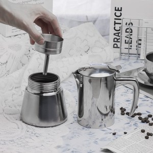 Cafetera Moka de Acero Inoxidable 304 Reforzado, Cafetera Italiana <span class=keywords><strong>para</strong></span> Estufa, Apta <span class=keywords><strong>para</strong></span> Estufas de Gas e Inducción, <span class=keywords><strong>Greca</strong></span> - Product Image 4