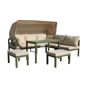 Cadre en aluminium pour la plage, chaise longue, lit de détente, piscine, jardin, patio, canapé-lit double, chaise longue avec auvent