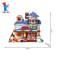 Bricolage assemblé Puzzles éducatifs Maison de Noël Cadeau de Noël Puzzle 3D Décoration pour enfants
