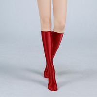 Chaussettes longues et lisses pour femmes, élastiques, brillantes, collantes, sexy, bas, club de nuit, danse sur poteau