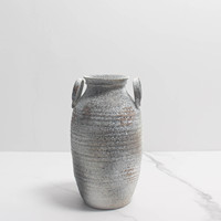 Vase d'art en céramique émaillée de style rustique Janpandi avec deux poignées, accessoires de décoration pour la maison et le salon, usine de céramique