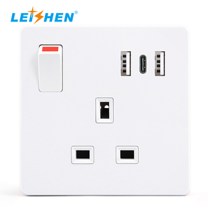 SP-9626 di LEISHEN BS prese con caricatore USB brevettato USB parete Out Let presa a muro con 3 Pin UK Standard - Product Image 1