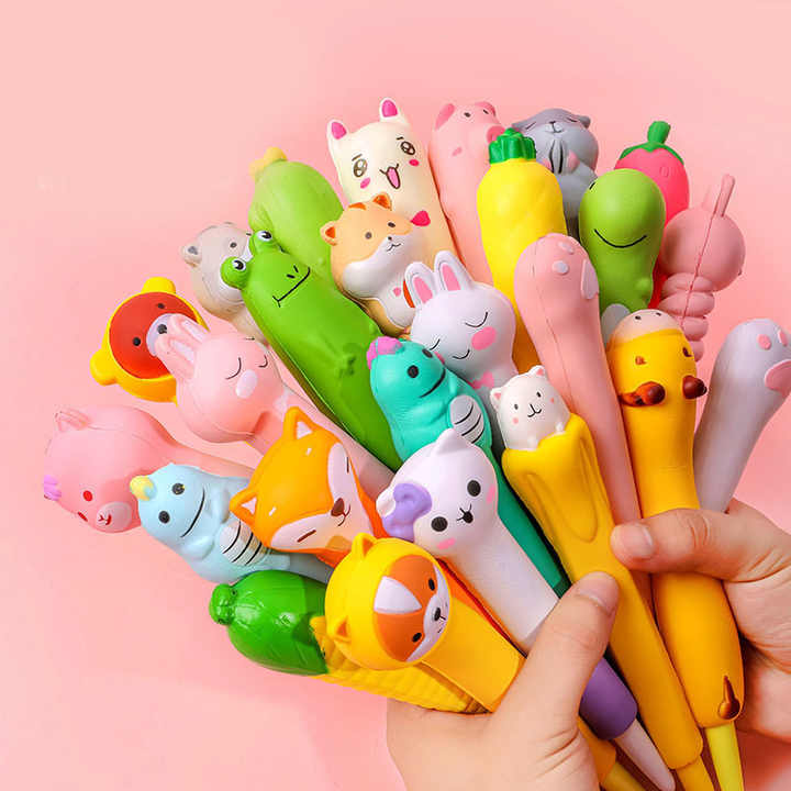 Squishies Cute Bear Animal Pencil Toppers Pencil Grips Holder Kawaii